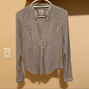 Abercrombie & Fitch Blue/White Striped Long Sleeve Shirt